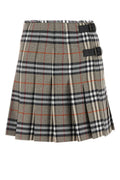 Brown Embroidered Wool Skirt 1