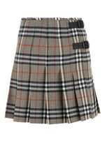 Brown Embroidered Wool Skirt 1