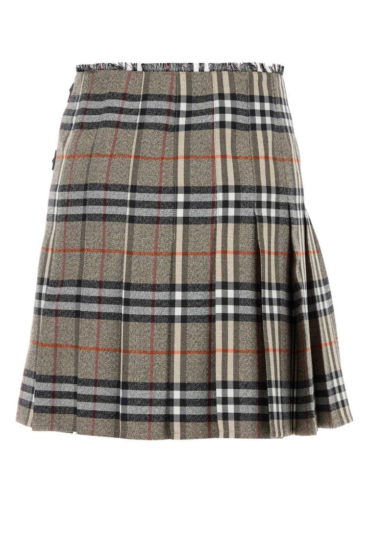 Brown Embroidered Wool Skirt 2