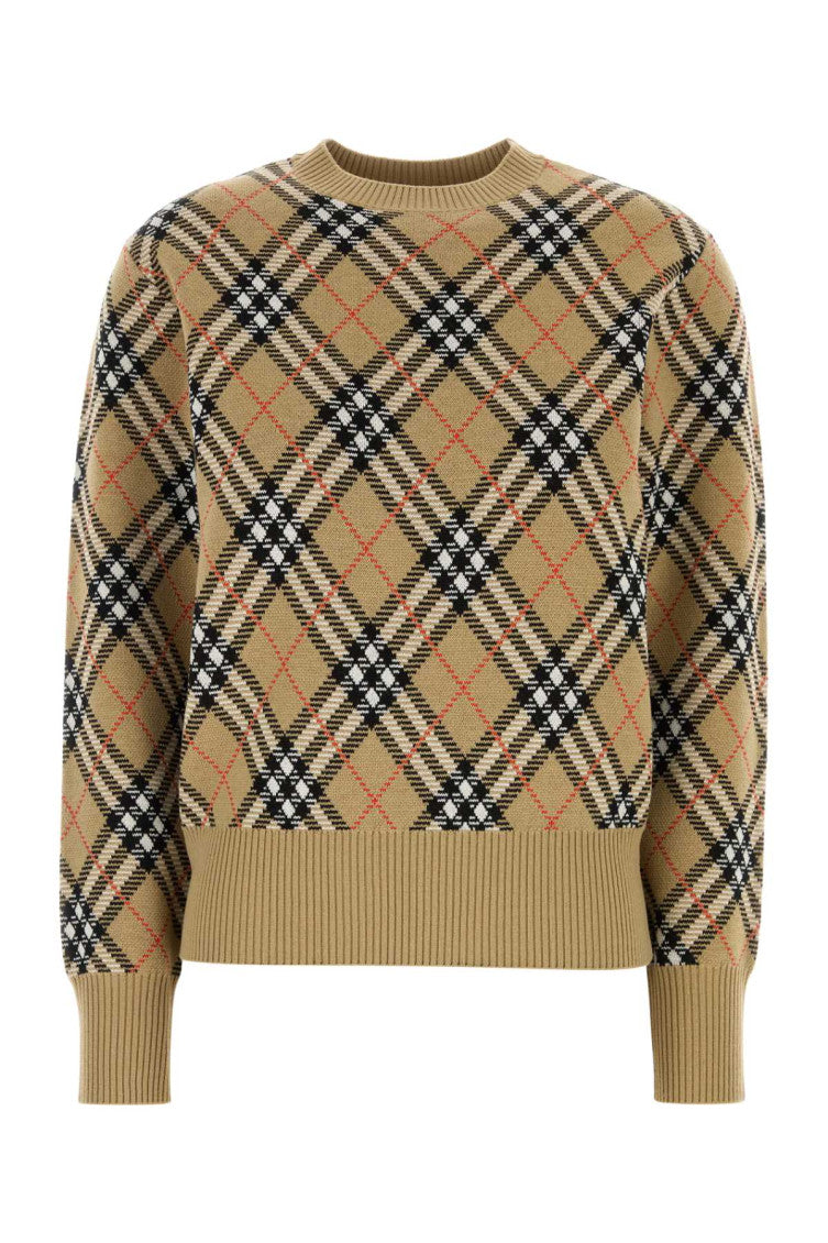 Brown Embroidered Wool Blend Sweater 1