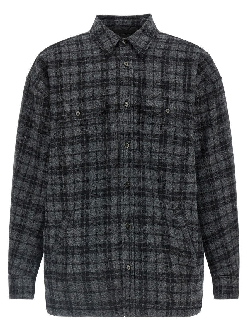 Grey Oversized Checks Shirt 1