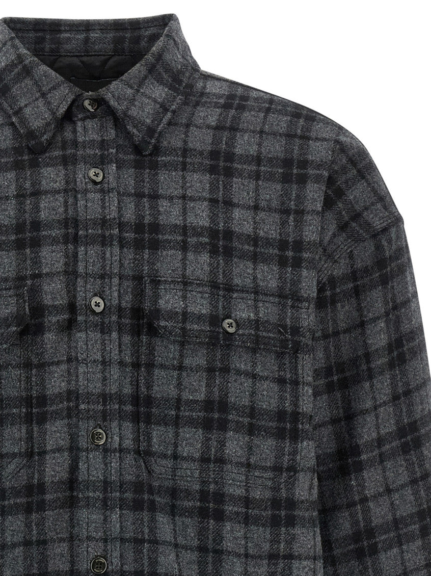 Grey Oversized Checks Shirt 3
