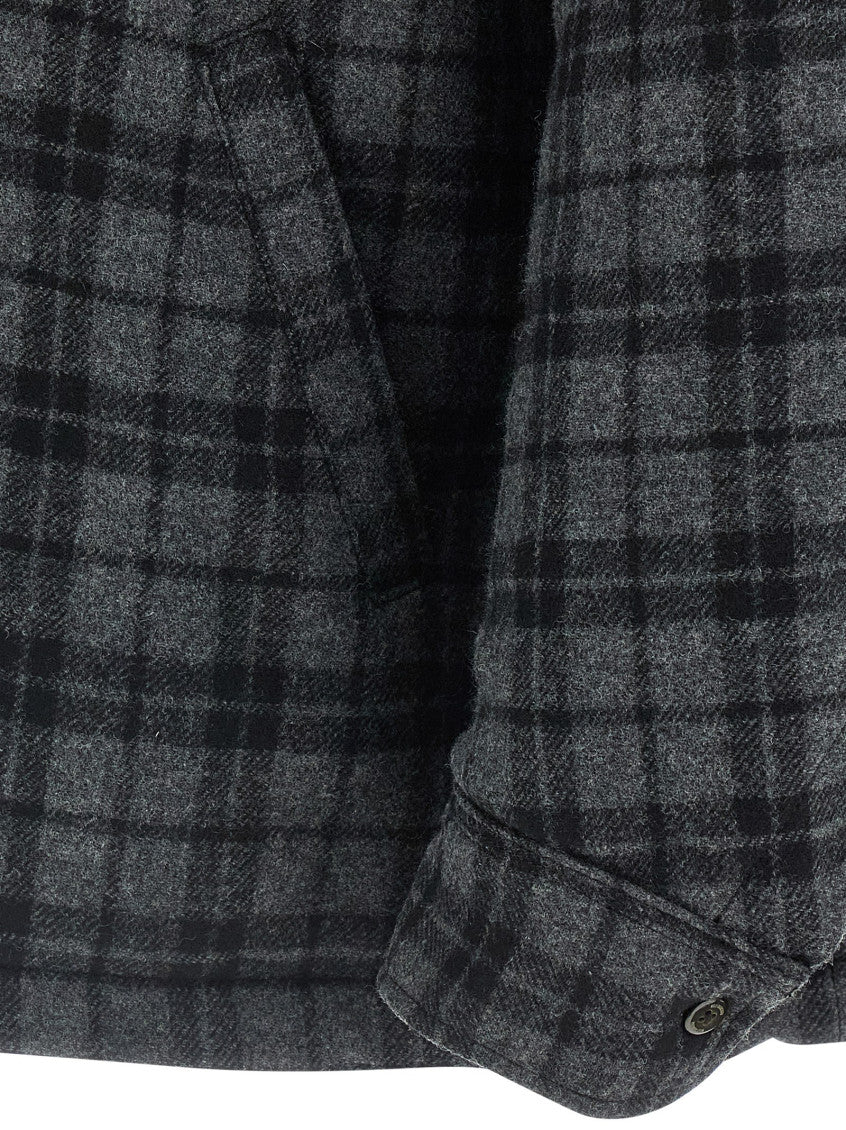 Grey Oversized Checks Shirt 4