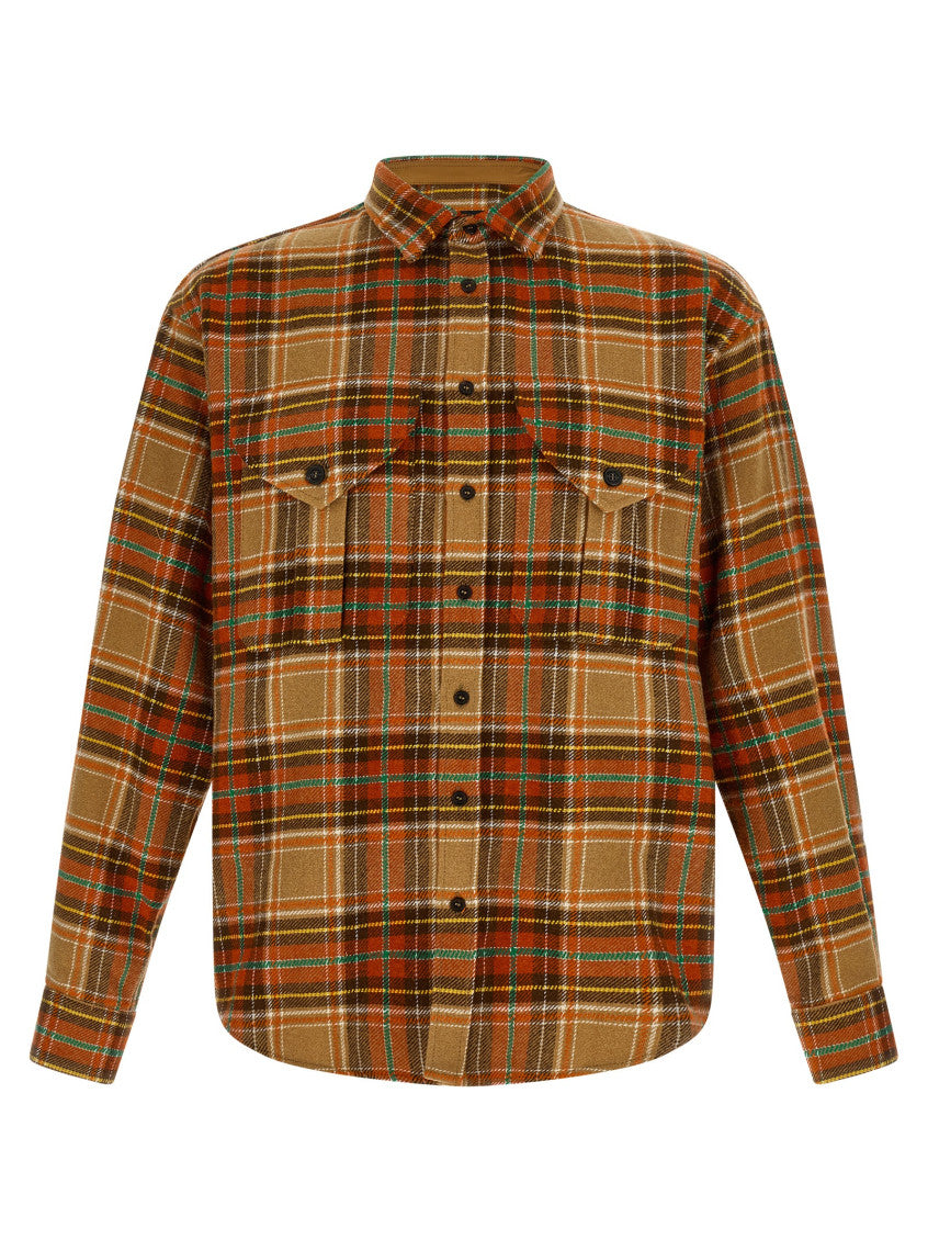 Orange Relaxed Plaid Shirt 1