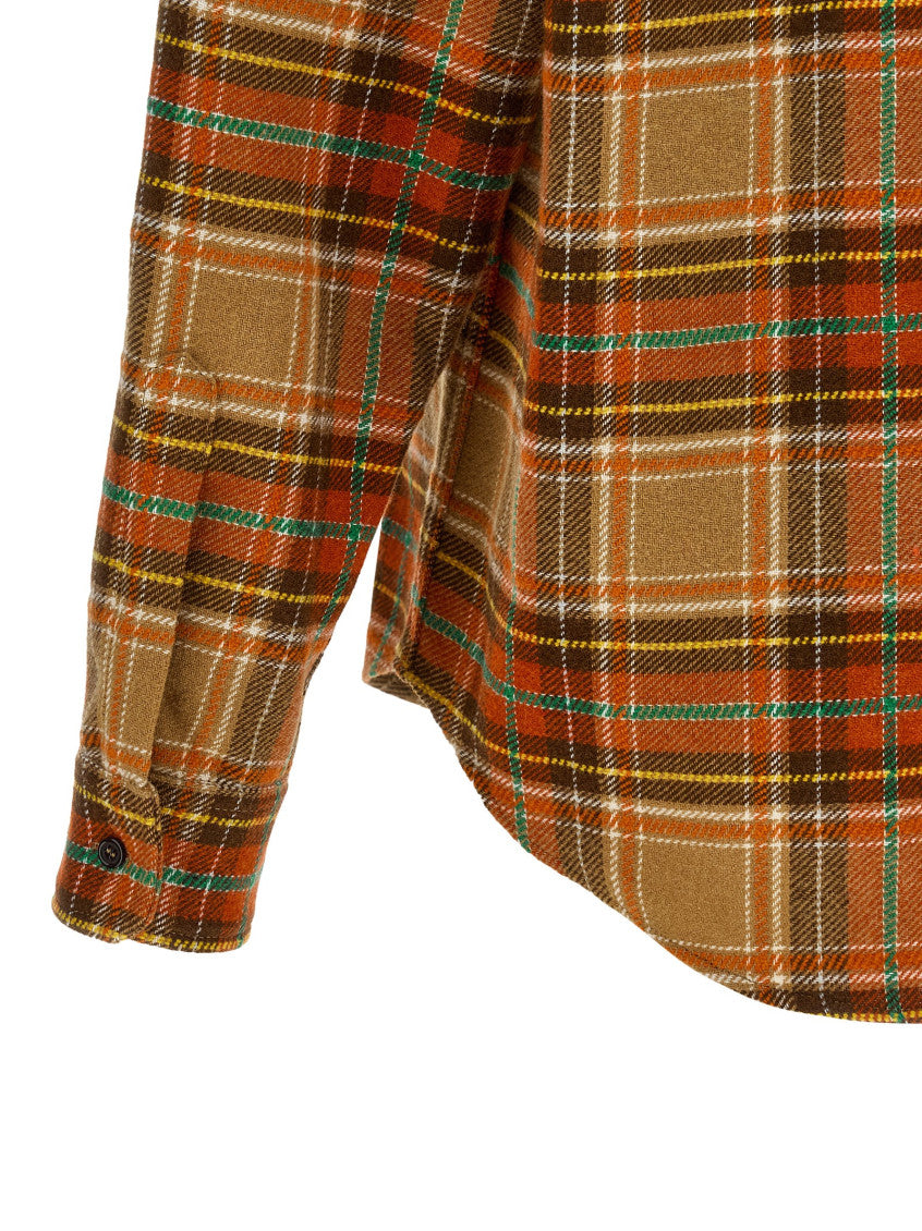 Orange Relaxed Plaid Shirt 4