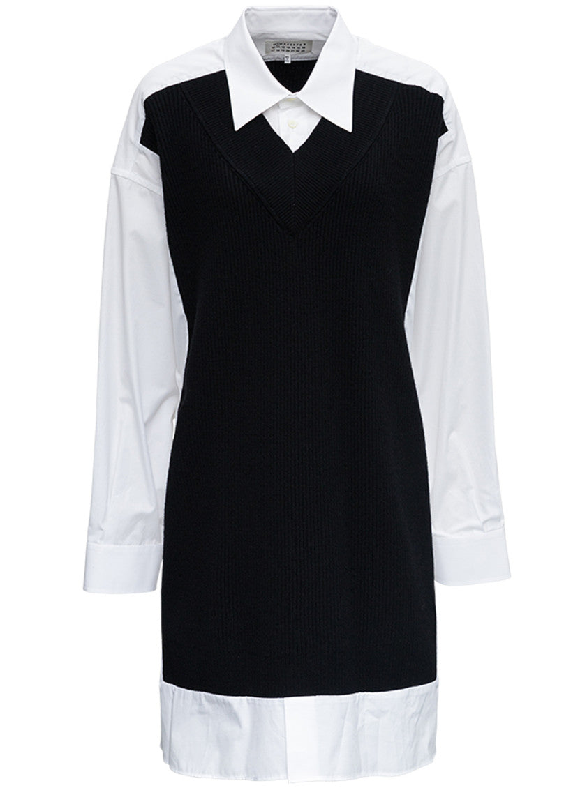 BlackWhite Oversized Color Block Shirt 1