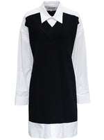 BlackWhite Oversized Color Block Shirt 1