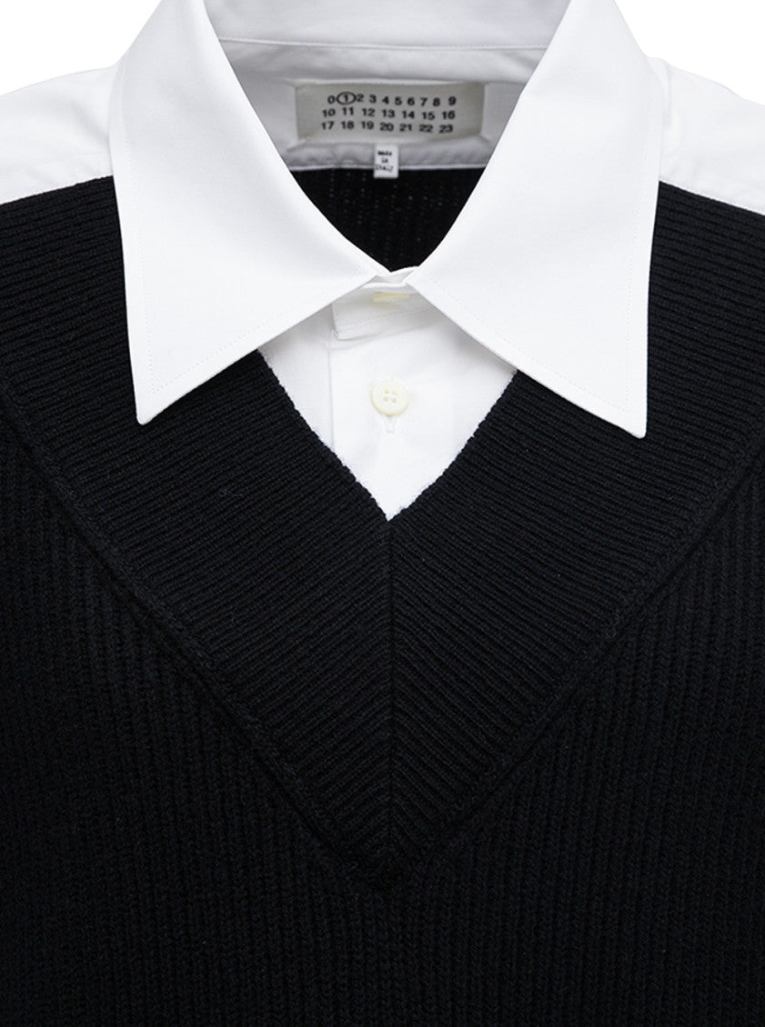 BlackWhite Oversized Color Block Shirt 3