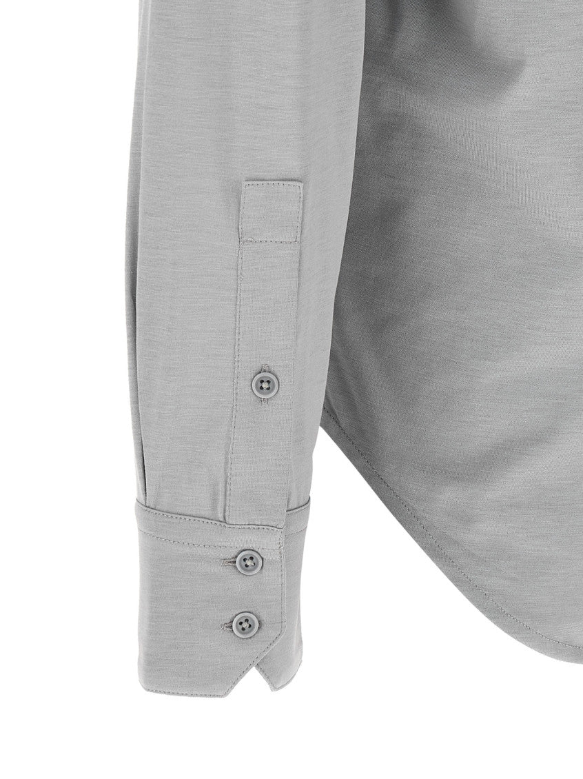 Grey Regular Solid Shirt 4