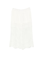 White Crochet Knit Scalloped Hem Pant 1