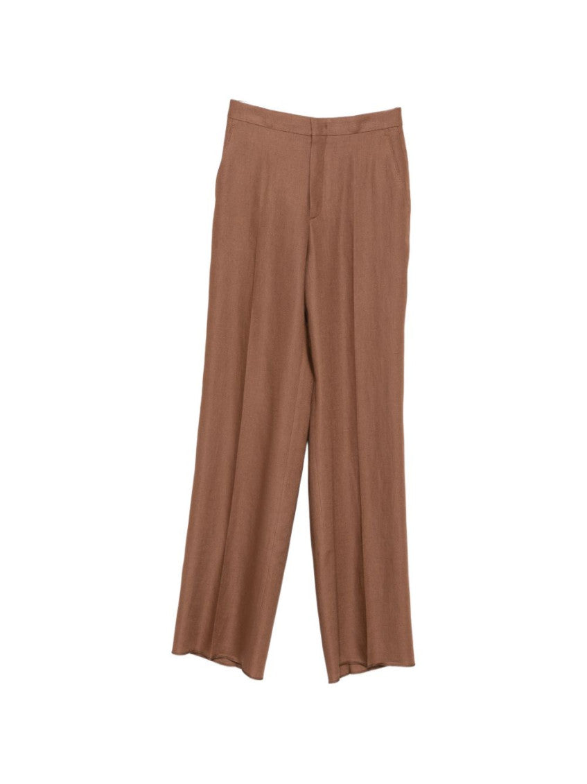 Brown Straight Flat Front Pant 1