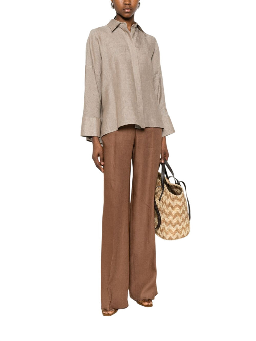 Brown Straight Flat Front Pant 2