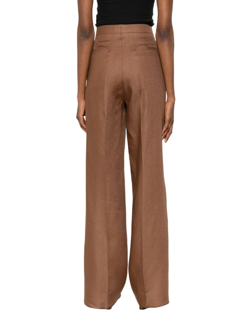 Brown Straight Flat Front Pant 3