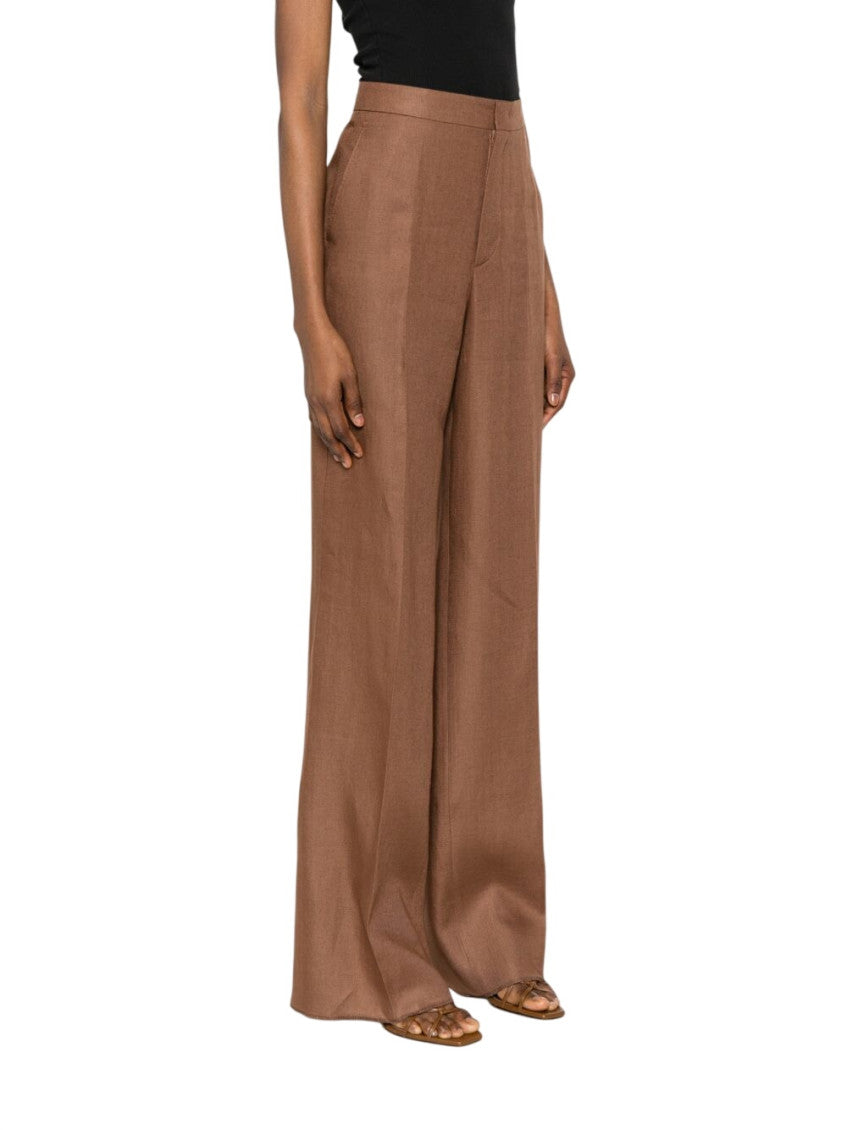 Brown Straight Flat Front Pant 4