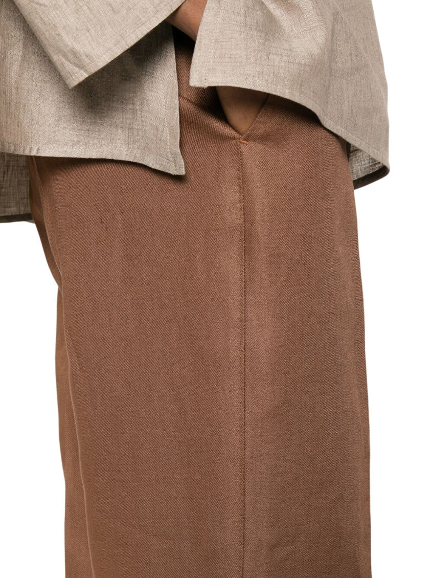Brown Straight Flat Front Pant 5