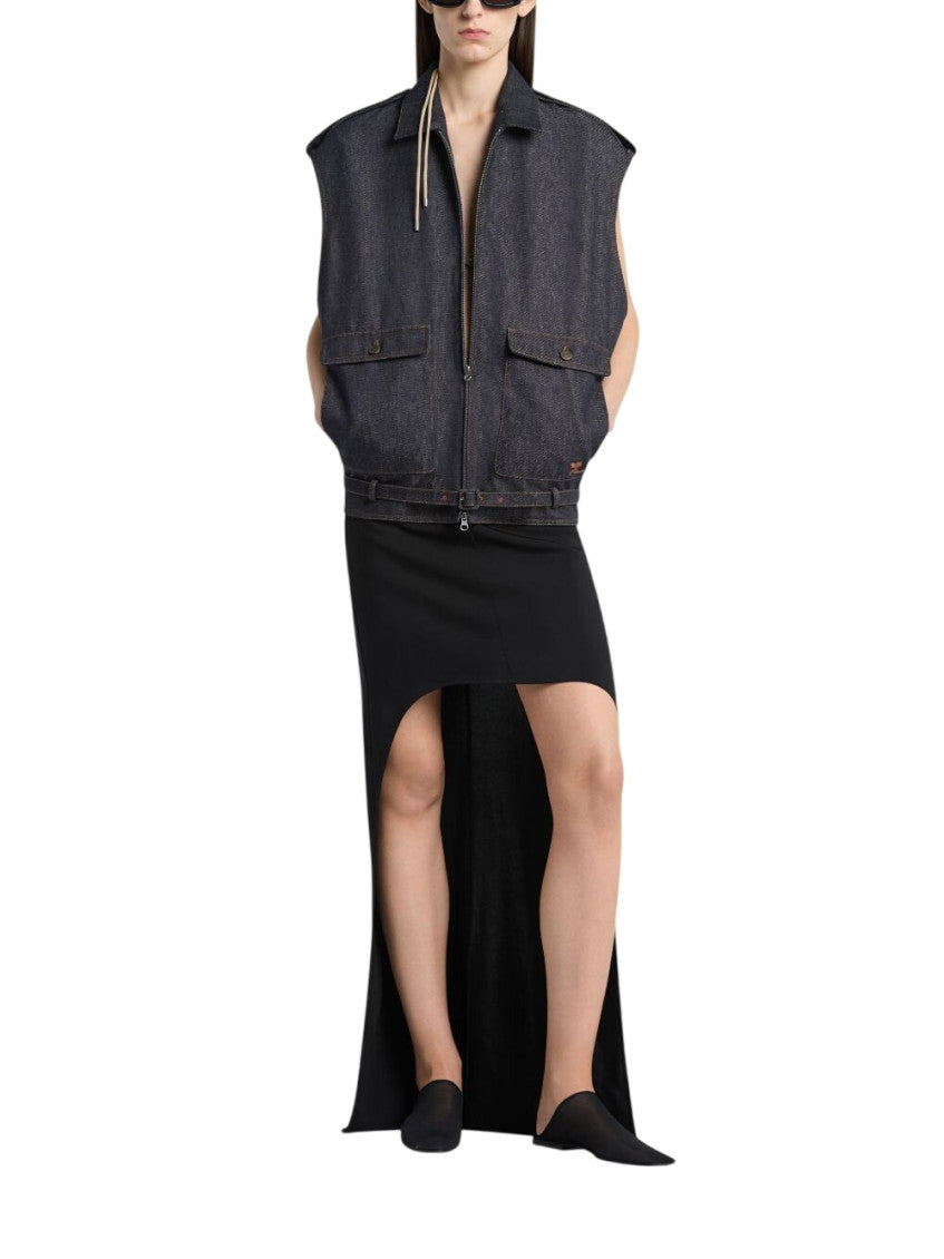 Blue Solid Shirt Collar Jacket 3