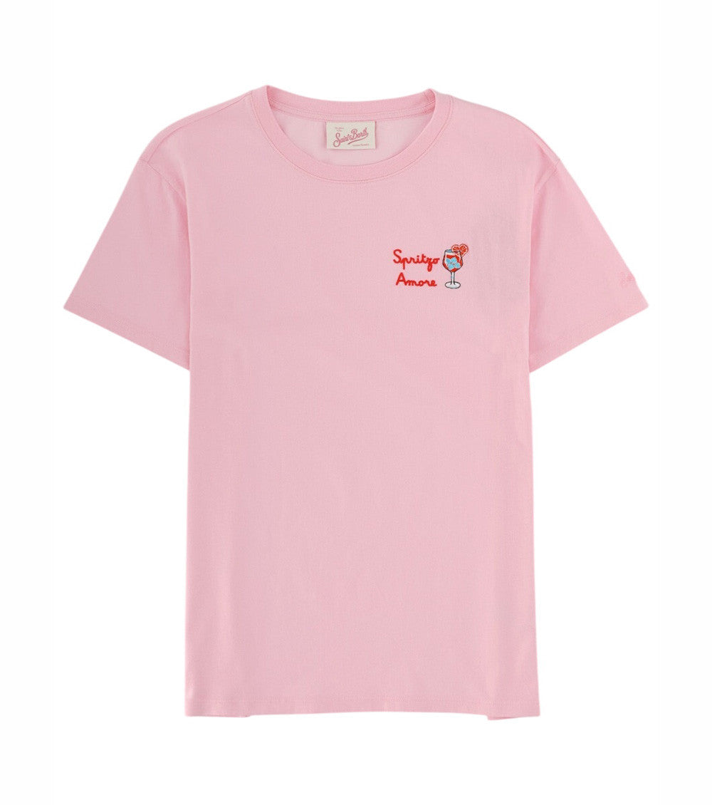 Pink Graphic Crew Neck T-Shirt 1