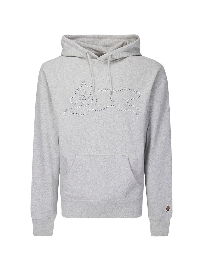 Grey Embellished Logo Hoodie 1
