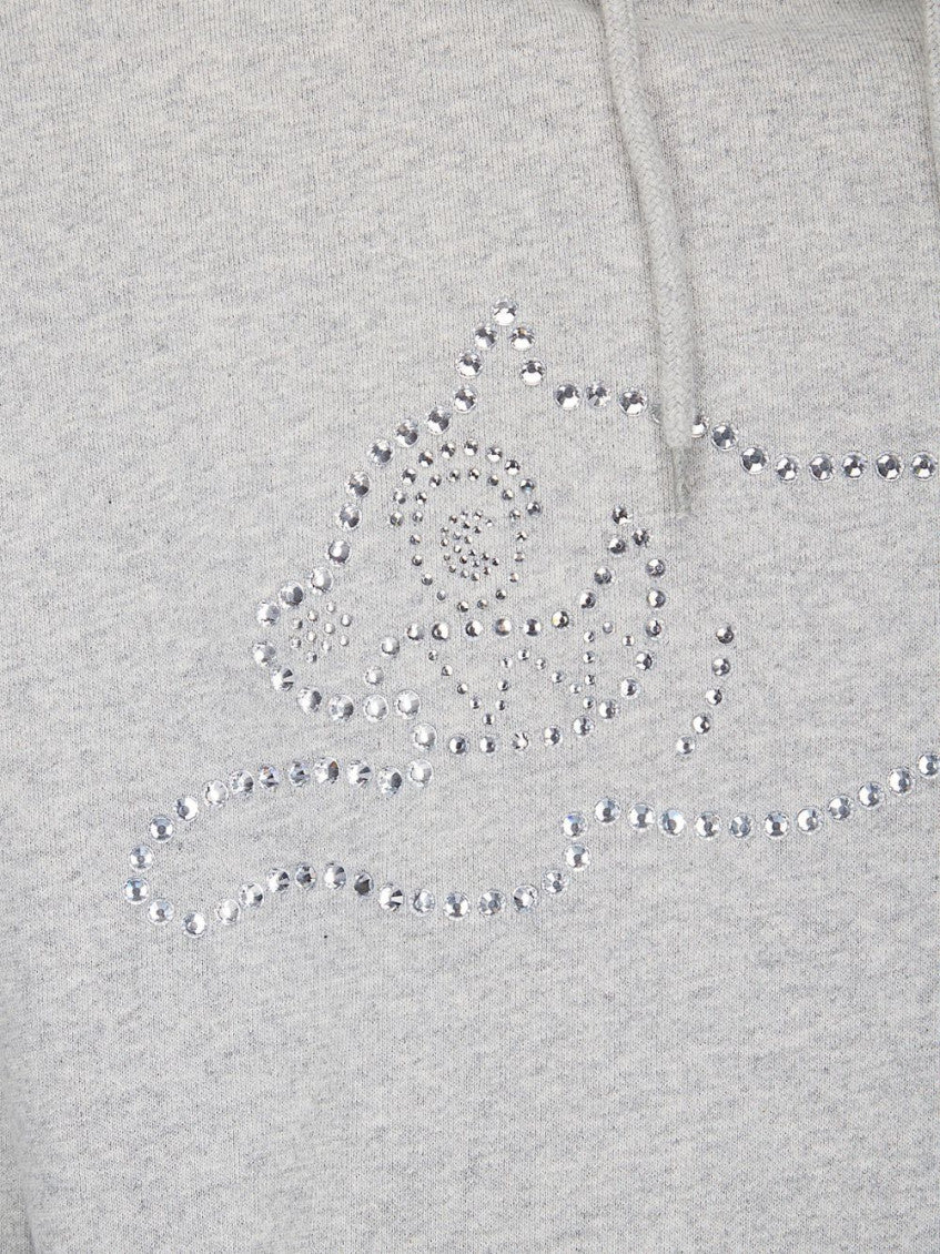 Grey Embellished Logo Hoodie 3