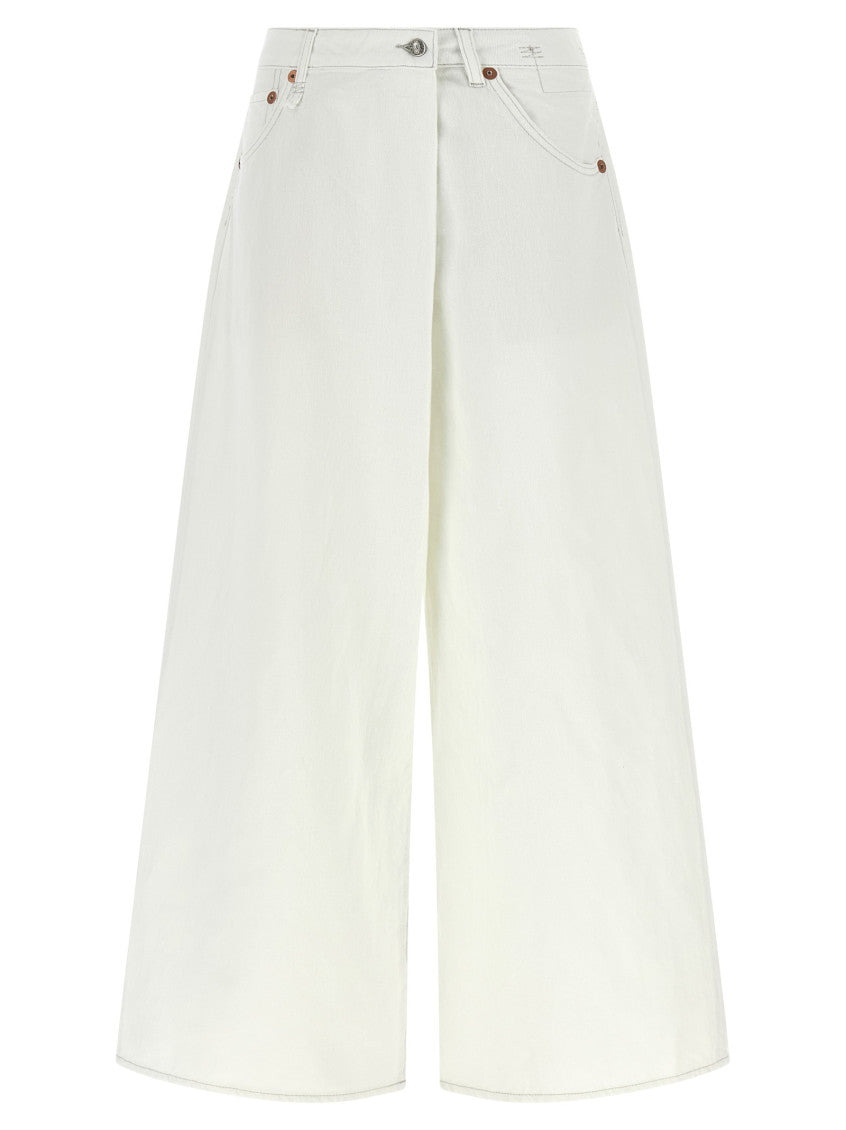 White Loose Low Rise Jeans 1