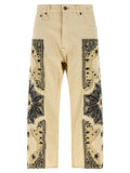 Beige Straight Regular Jeans 1
