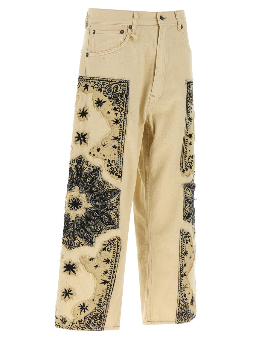 Beige Straight Regular Jeans 3