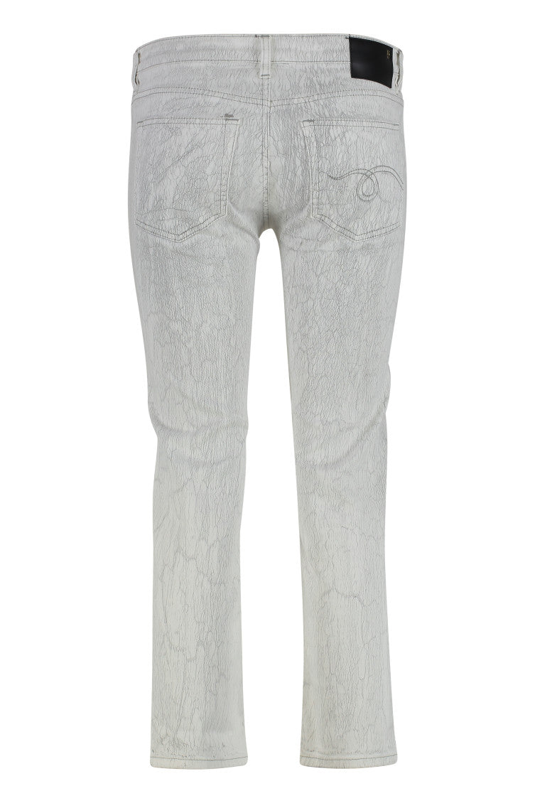 Grey Straight Mid Rise Jeans 2
