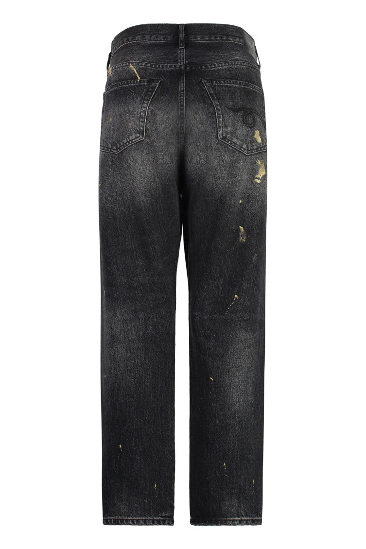 Black Straight Mid Rise Jeans 2