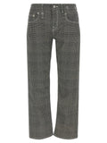 Black Checks Flat Front Pants 1