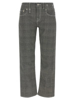 Black Checks Flat Front Pants 1