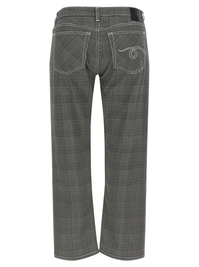Black Checks Flat Front Pants 2