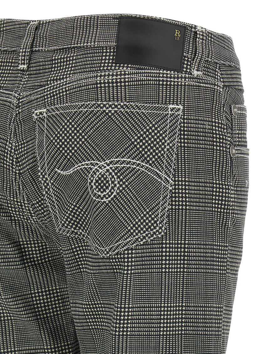 Black Checks Flat Front Pants 4