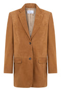 Light Brown Solid Notched Lapel Jacket 1
