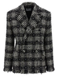 BlackWhite Checks Peaked Lapel Blazer 1