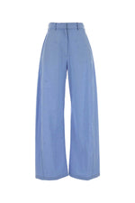 Light Blue Relaxed Flat Front Pants 1