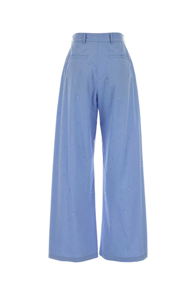 Light Blue Relaxed Flat Front Pants 2