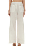 White Relaxed Drawstring Pants 1