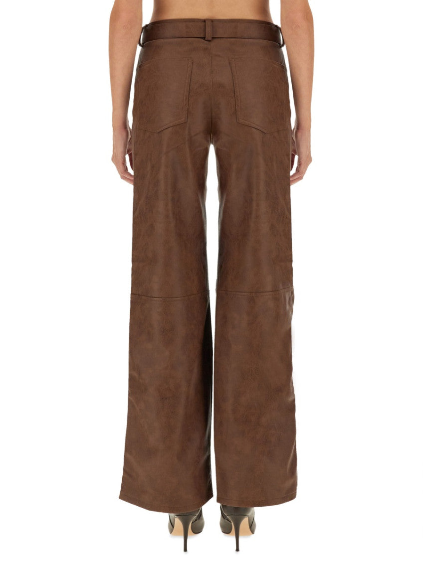 Brown Regular Flat Front Pants 2