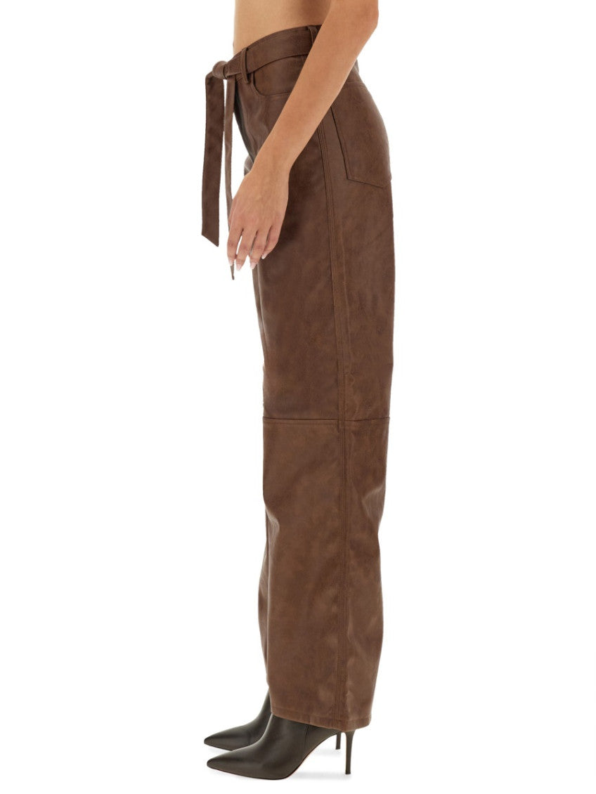 Brown Regular Flat Front Pants 4