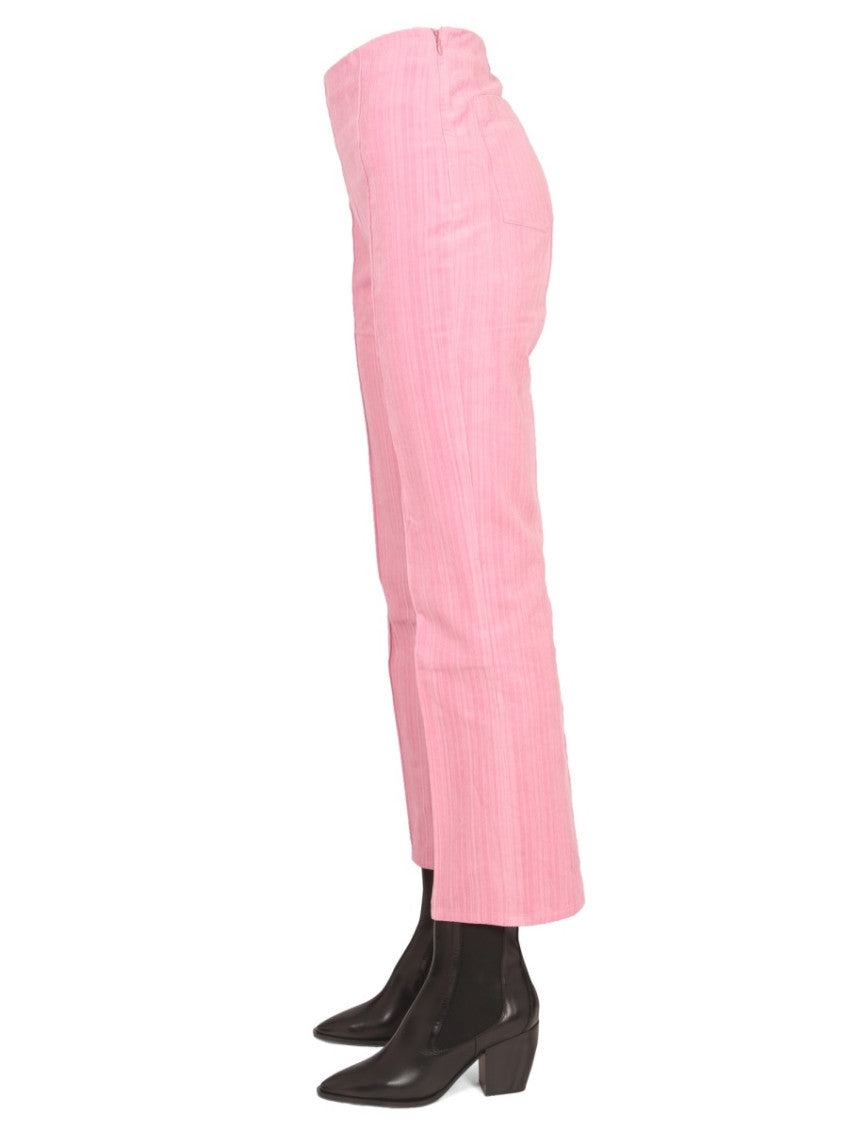 Pink Slim Flat Front Pants 4