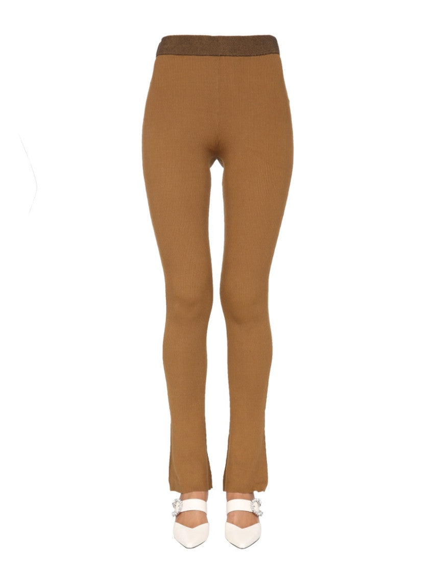 Brown Skinny Elasticated Pants 1