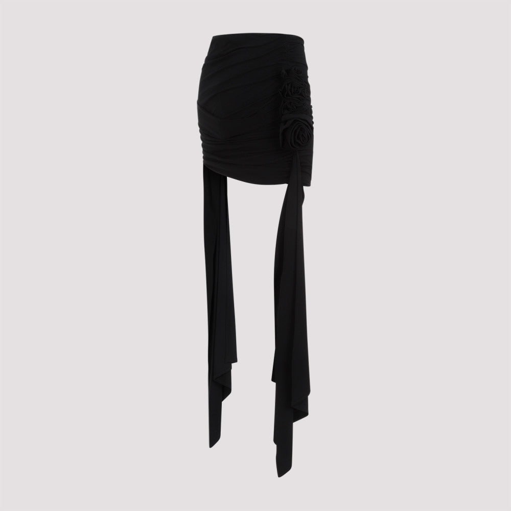 Black Viscose Mini Skirt 5