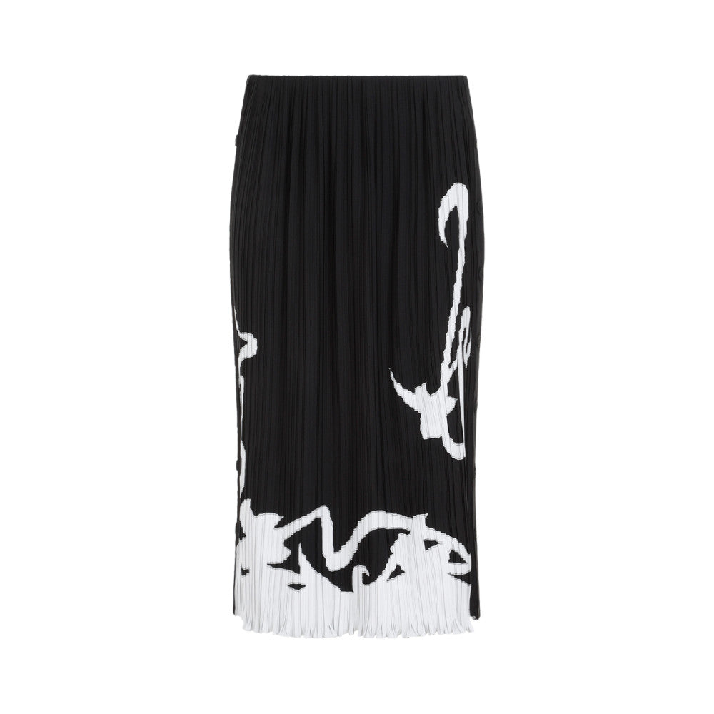 Black Pleated Long Skirt 2