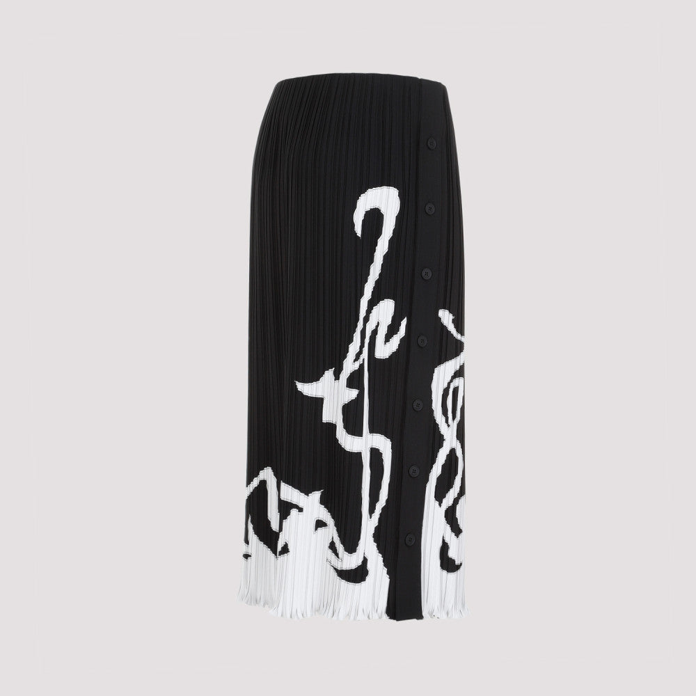 Black Pleated Long Skirt 5