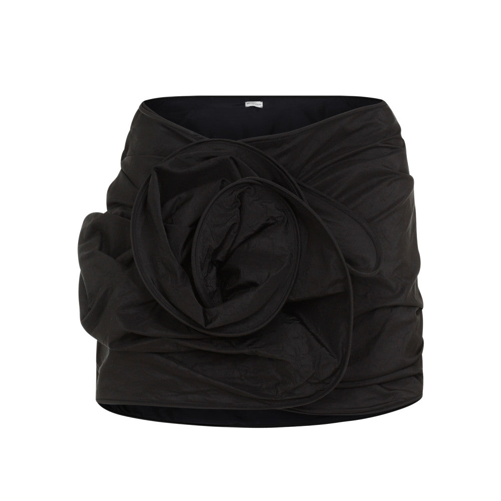 Black Black Silk Mini Skirt 1