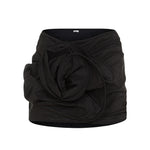 Black Black Silk Mini Skirt 1
