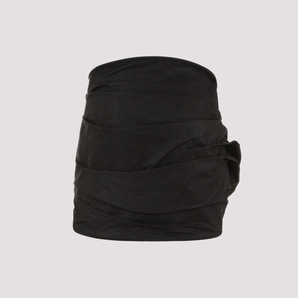 Black Black Silk Mini Skirt 4