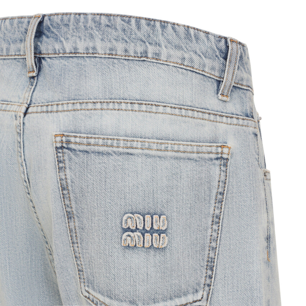 Blue Straight High Rise Jeans 3