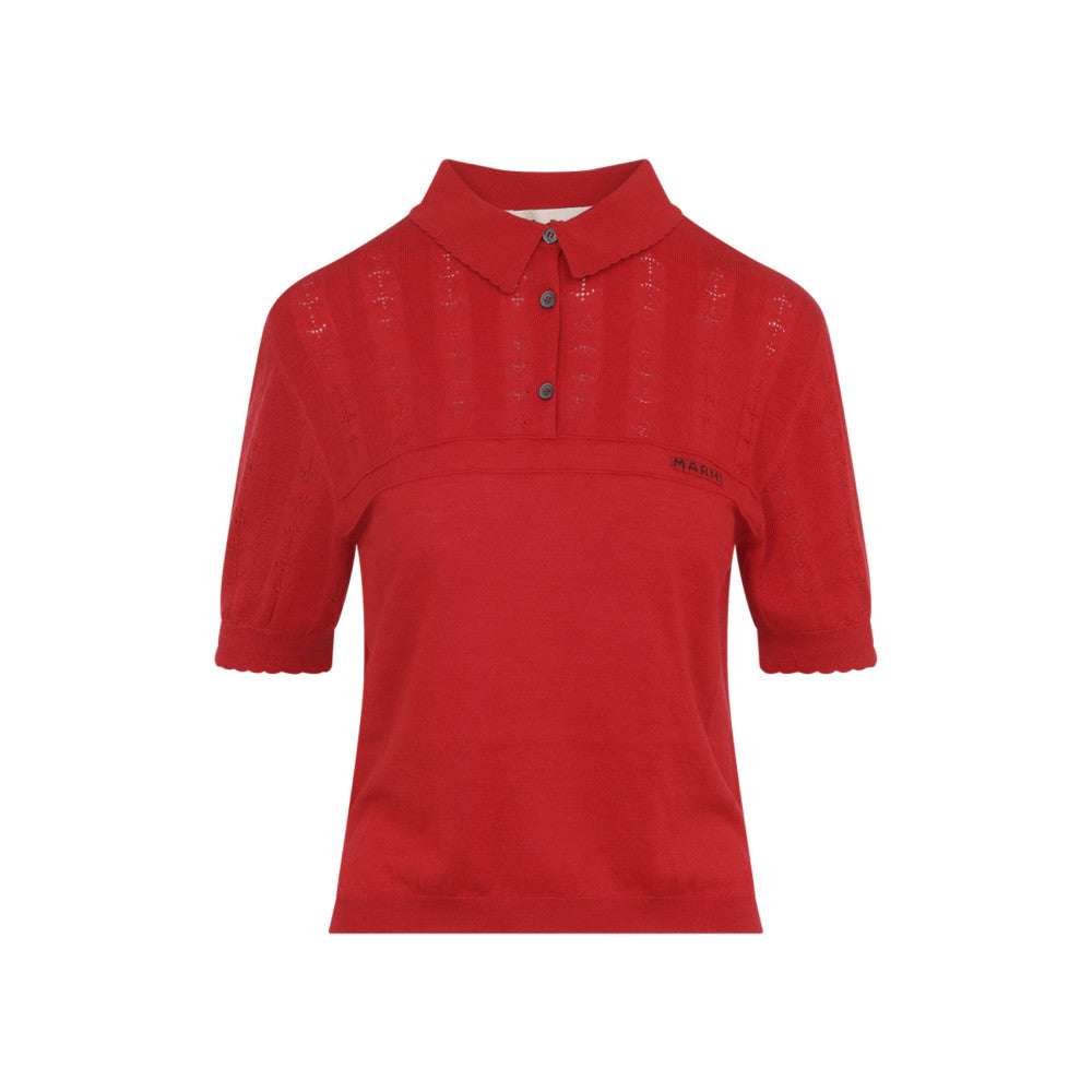 Red Logo Shirt Collar Polo 1