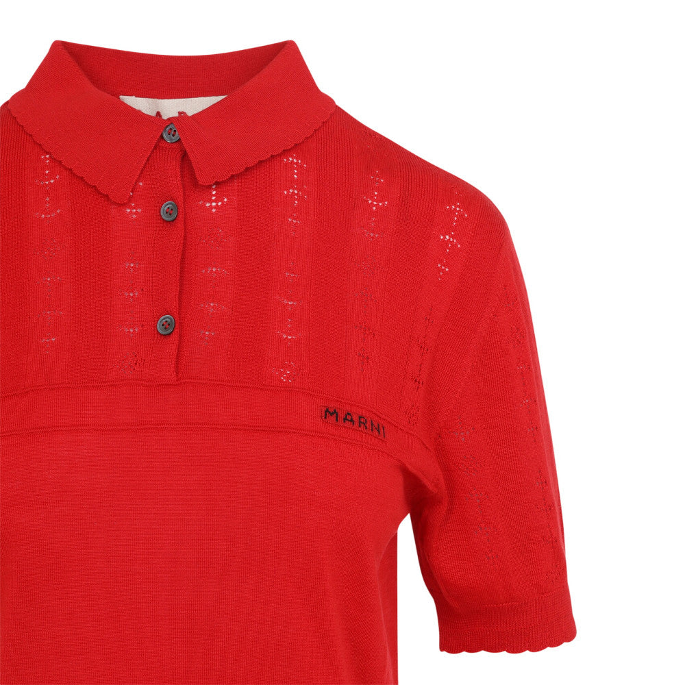 Red Logo Shirt Collar Polo 3